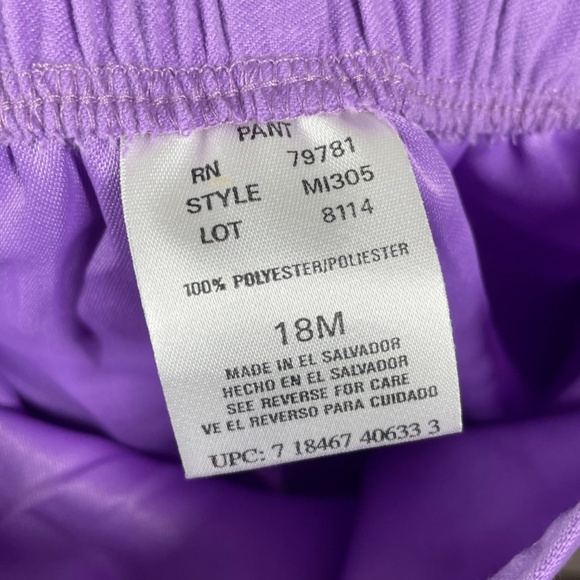 NEW Vintage McDonalds McKids Shirt Pants Set Girls 18 Months purple floral 90s - Picture 9 of 13